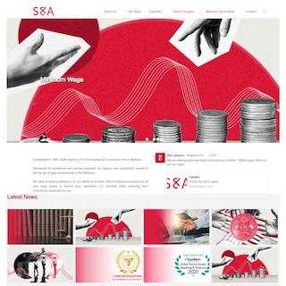 Law firm website for S & A Lawyers produced by SAN PVT LTD